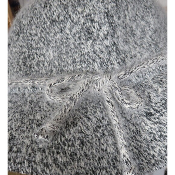 Women\'s Heather Gray Wool Look Angora Blend Chic Bow Detail Bucket Hat main image 9